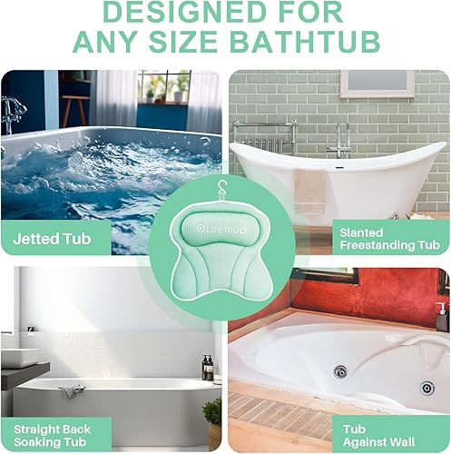 Miniatura 7 de Almohadas de baño para bañera, almohada de baño de lujo, almohada suave para bañera para cabeza y cuello, almohada de cuello de bañera con fuertes