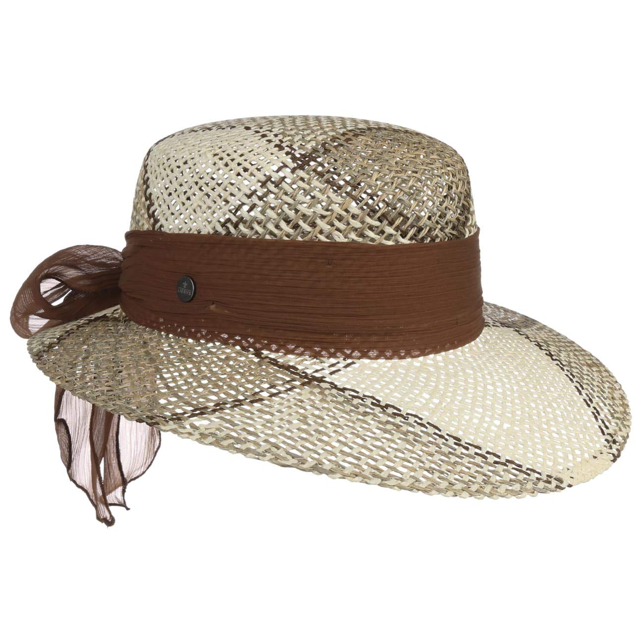 Lierys Sombrero de Paja con Banda Tela Mujer - Made in Italy Sol Verano Playa Primavera/Verano
