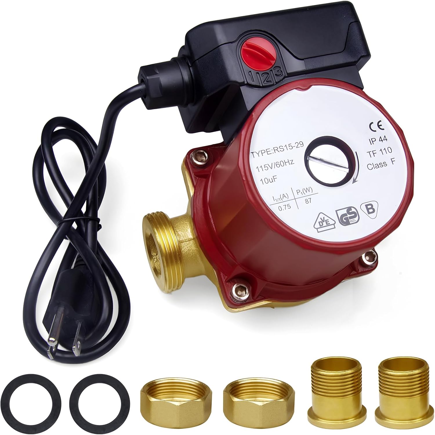 UP15-29SU/LC, 59896776 115V Non-Submersible 1/8 HP Circulator Pump 1-1/4" Union NPSM, Canned Rotor Pump Copper Construction Compatible with Grundfos UP15-29SU/LC