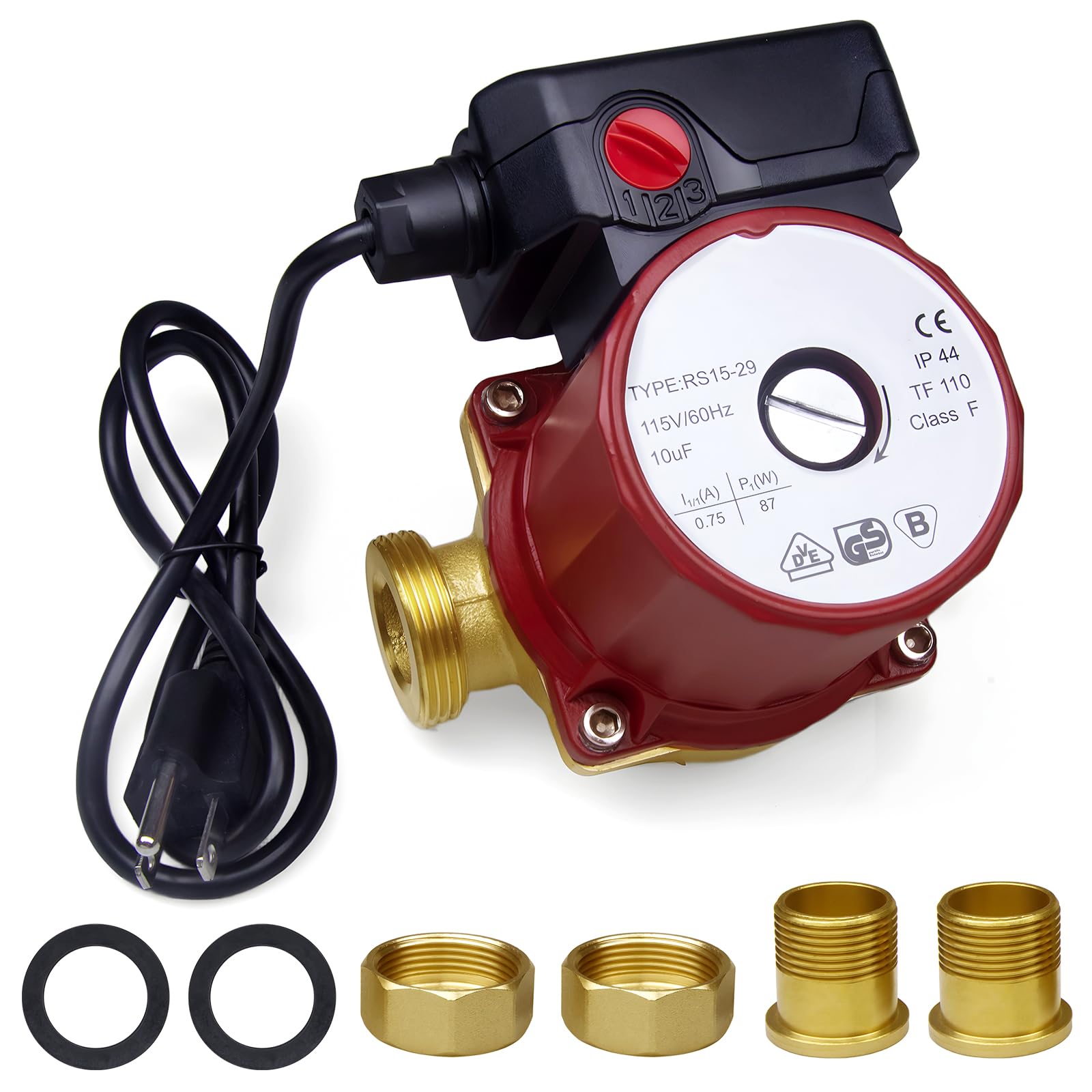 Photo 1 of UP15-29SU/LC, 59896776 115V Non-Submersible 1/8 HP Circulator Pump 1-1/4" Union NPSM, Canned Rotor Pump Copper Construction Compatible with Grundfos UP15-29SU/LC