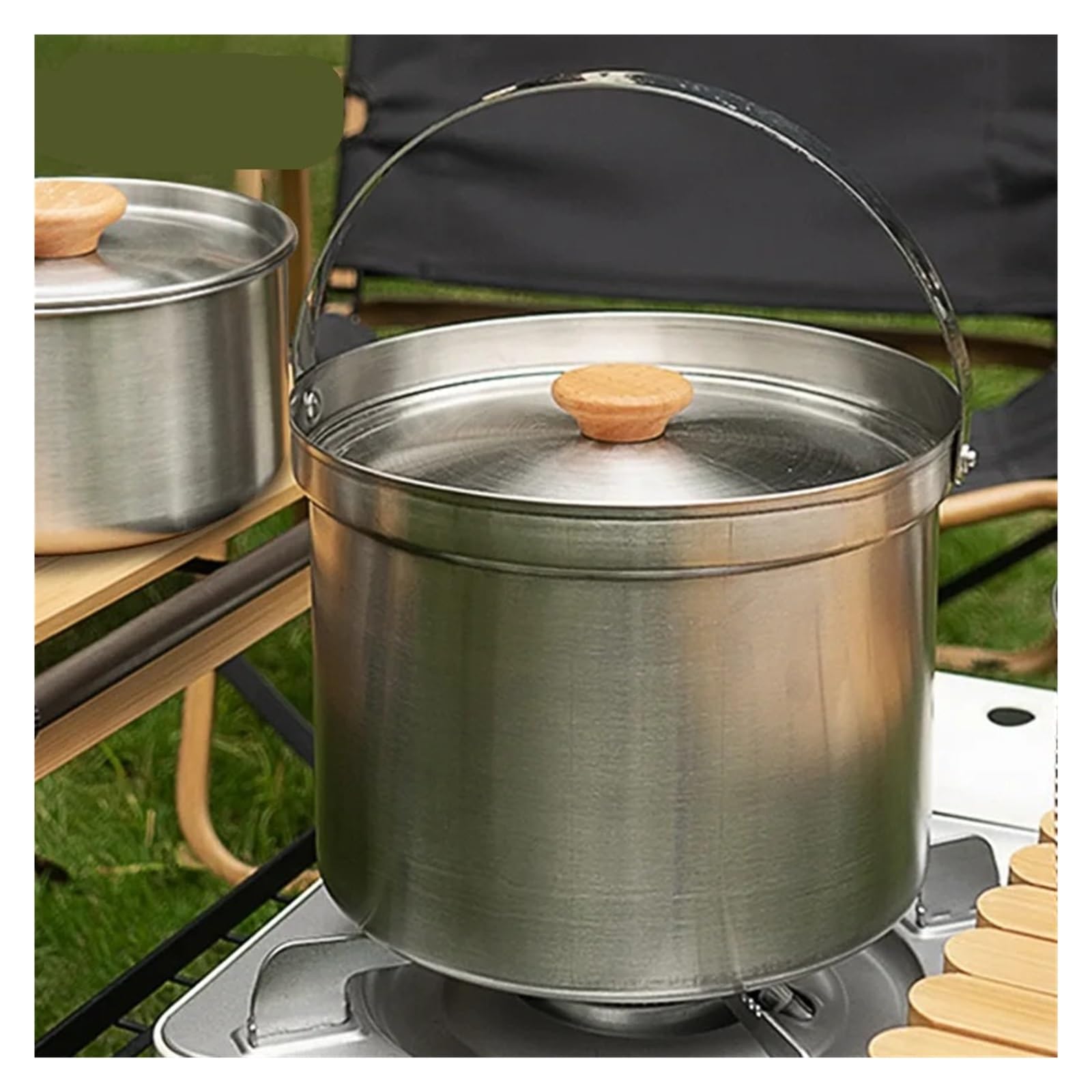 Juego de ollas for acampar al aire libre, 14 Uds., 22(14 piece pot set)