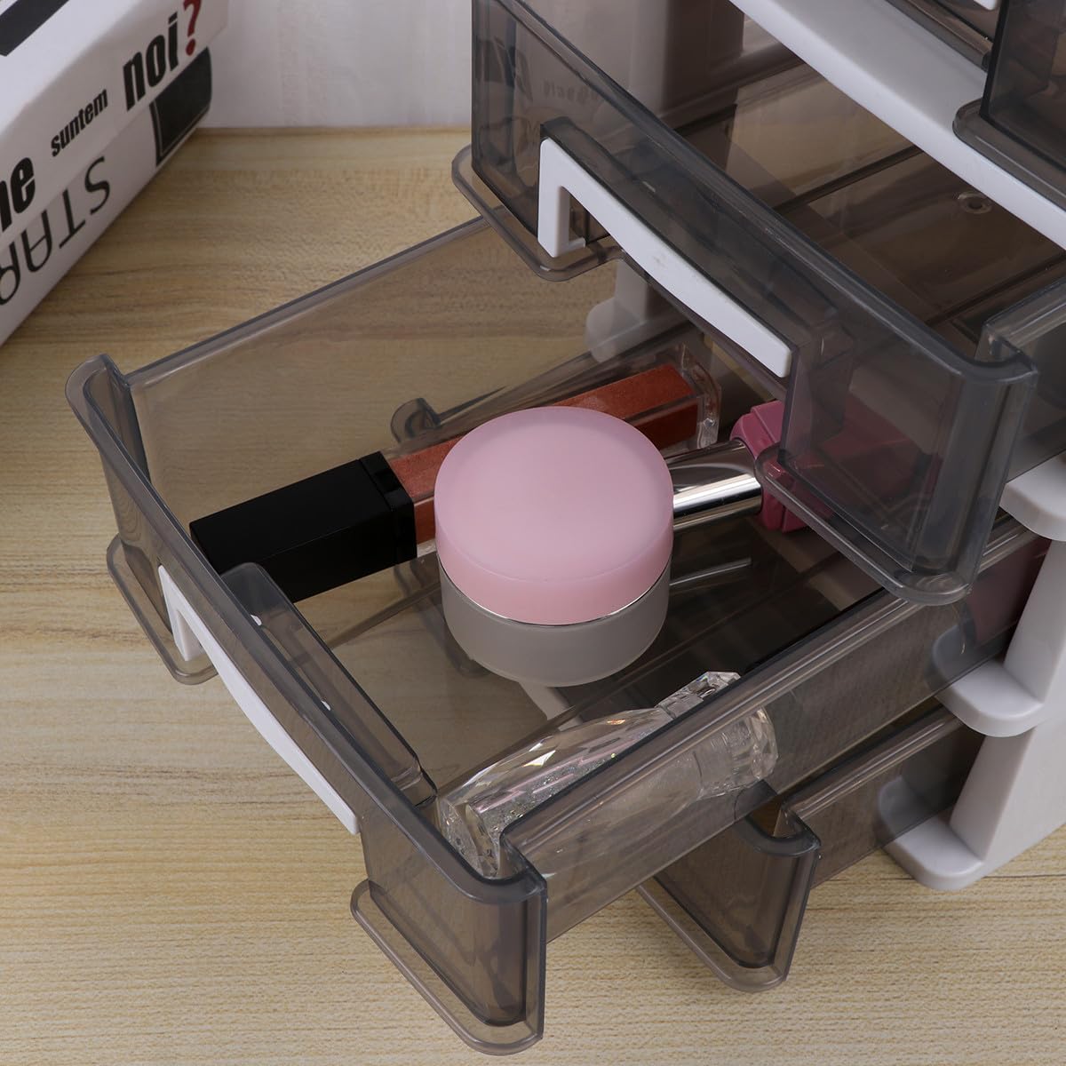 Alipis Organizador de Cajas de Plástico Cuatro Capas y Diseño de Cajones, Material Pp Resistente, Adecuado para Oficina y Estudio, Ahorro de Espacio y Fácil Clasificación