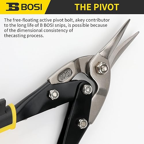 Miniatura 10 de Tijeras de hojalata de aviación de 10 pulgadas, corte derecho, cortador de chapa de alta resistencia, tijeras de corte de chapa de metal de acero al