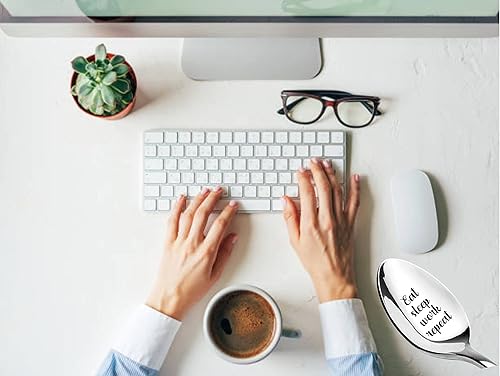 Miniatura 8 de Cuchara grabada con repetición de trabajo, regalo para compañeros de trabajo, regalo para hombres y mujeres, regalo para todos los colegas, adictos