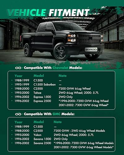 Miniatura 2 de SCITOO - Juego de suspensión para Chevrolet C1500 C2500 Express 1500 2500 Tahoe GMC Savana 1500 2500 Yukon (8 piezas)