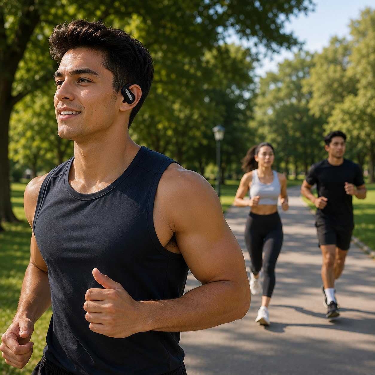 SP36 Sports Wireless Earbuds with earhooks, Bluetooth 5.4, Hi-Fi Stereo Sound, LED Display, Long-Lasting Battery Life, Waterproof Sport Headphones image 4