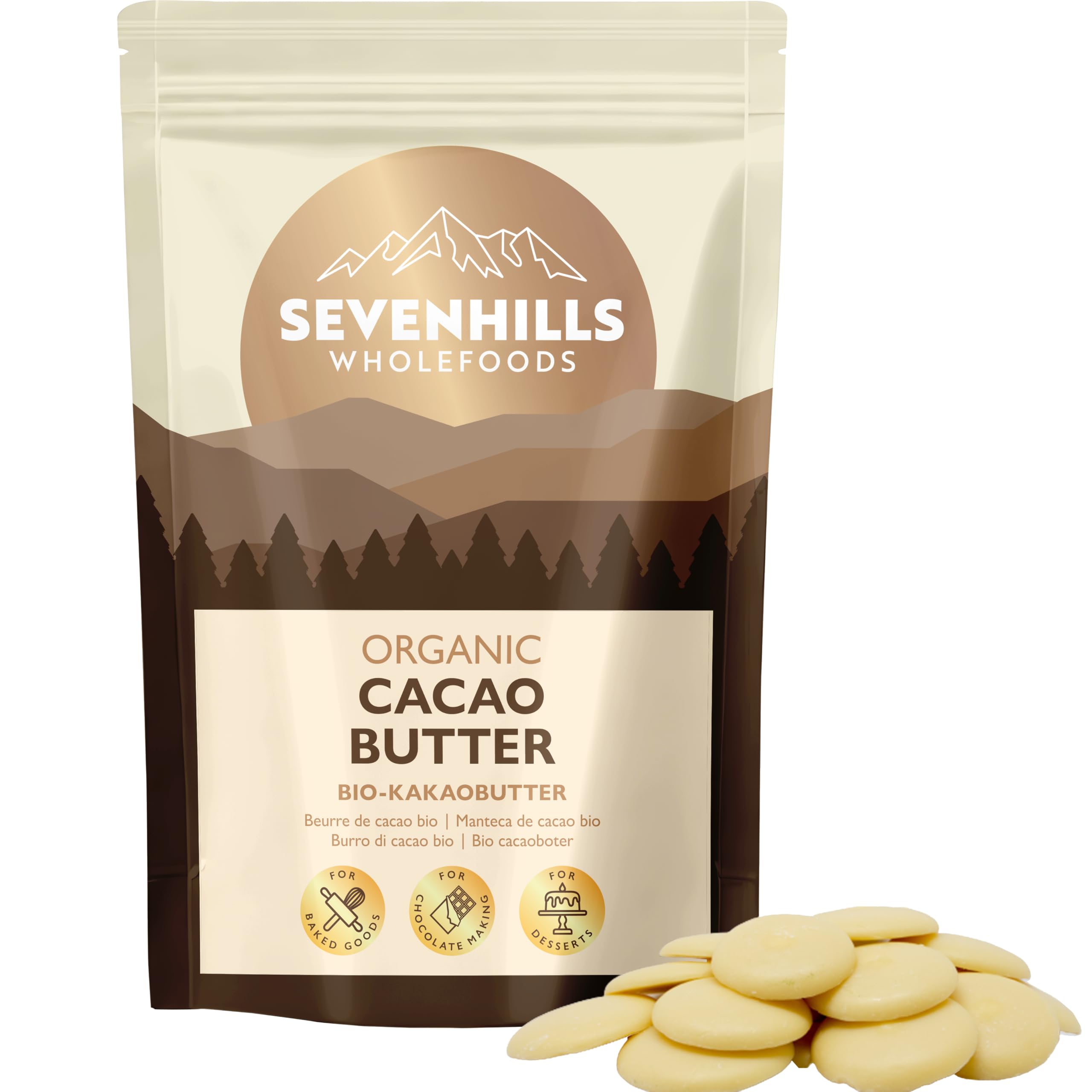 Sevenhills Wholefoods Beurre De Cacao Bio 500g