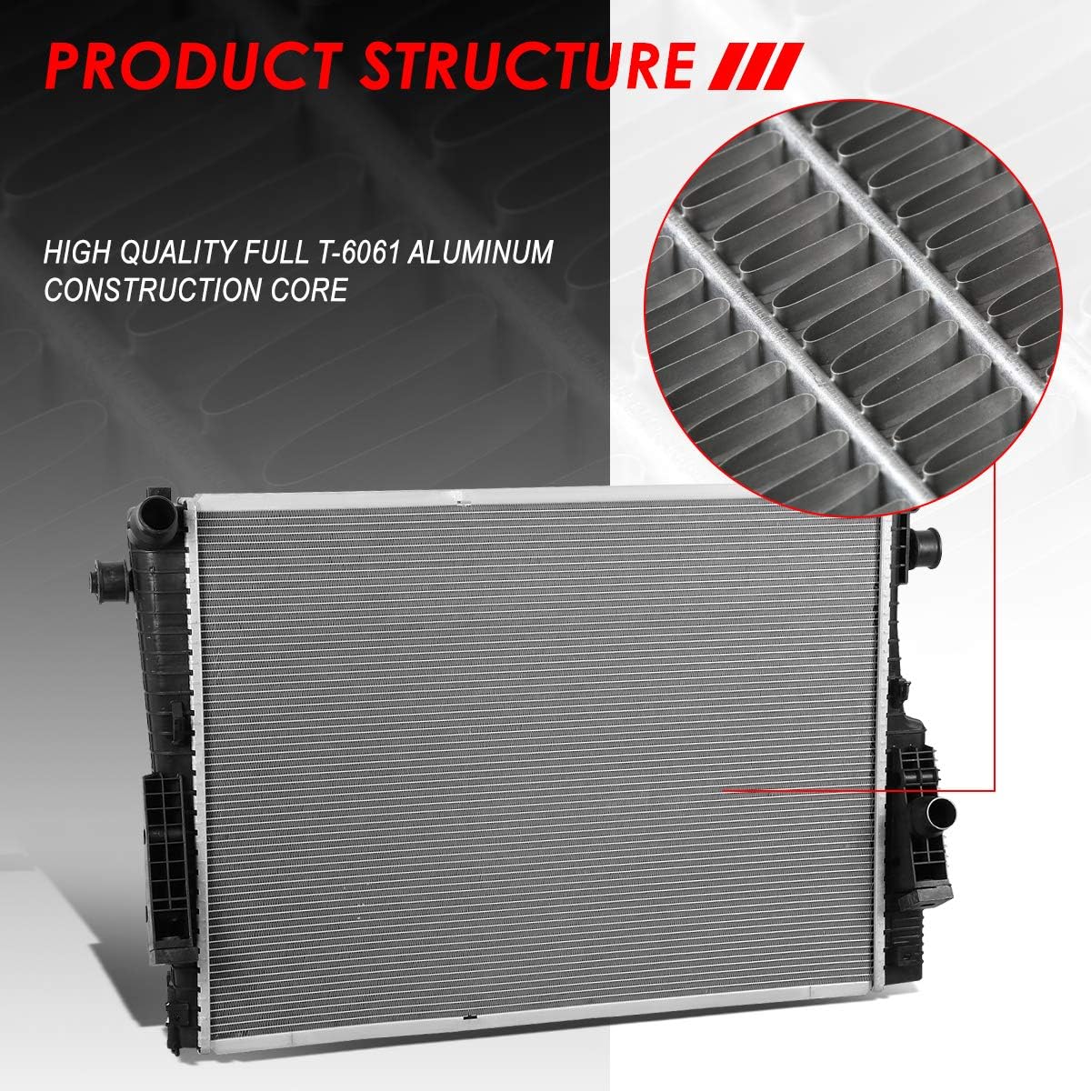 Auto Dynasty Radiator Compatible with 2008-2010 Ford F-250 F-350 F-450 F-550 Super Duty 6.4L AT, DPI 13022 Factory Style 2-Row Cooling Radiator, Aluminum Core