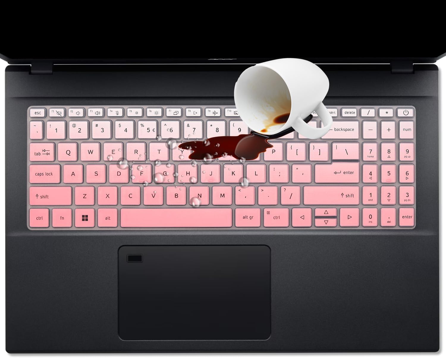 Keyboard Cover for 2025-2022 Acer Aspire 3 A315-24P A315-24PT A315-58 A315-59 A315-510P 15.6", Aspire 5 A515-57 A515-57G A515-58GM A515-58M (NOT FIT Acer Aspire 5 A515-43/54/55/56)-OPink OmbrePink image 7 of 7 B0B7NJTMPG
