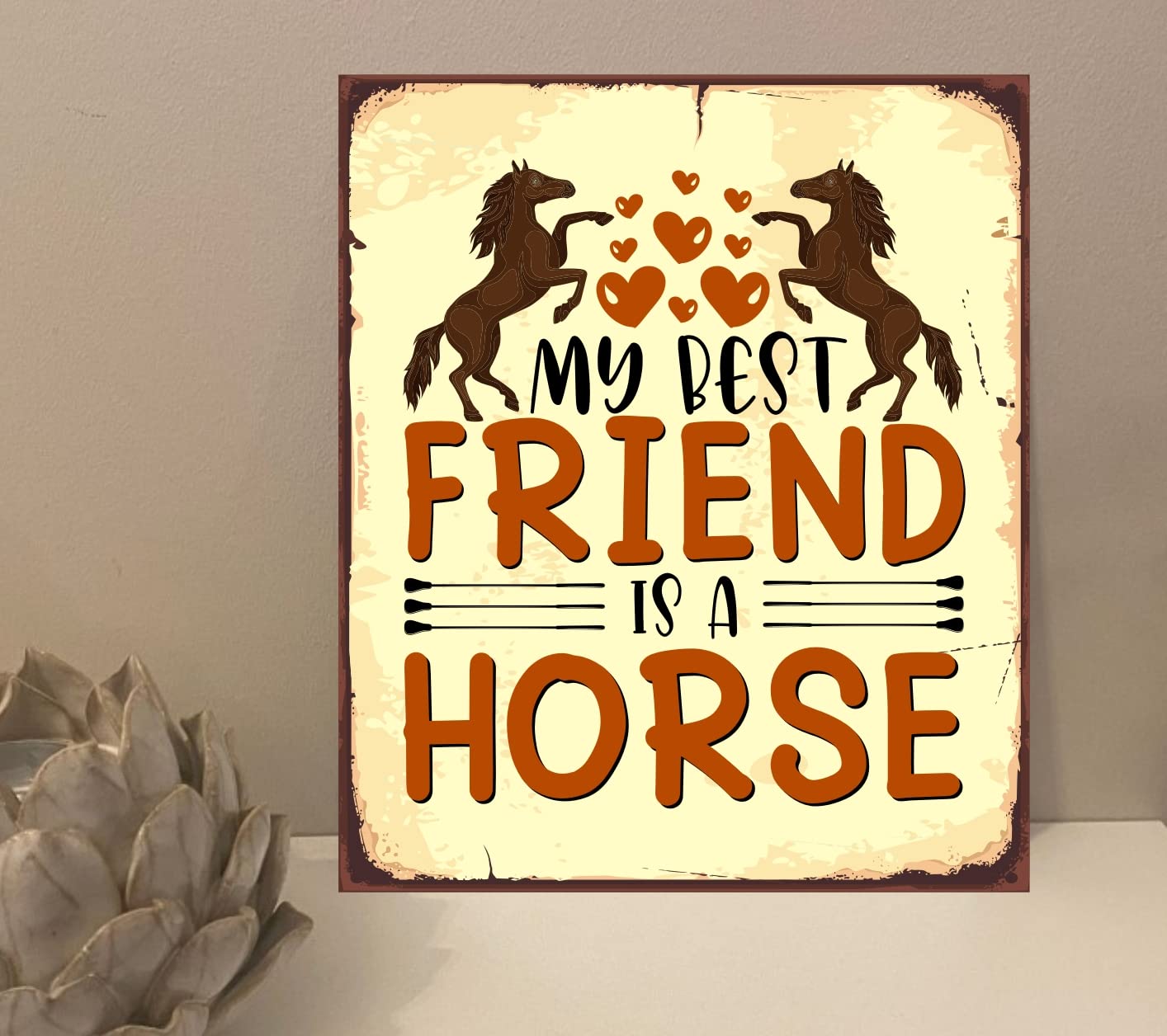 1x Best Friend Horse Quote Metal Plaque Sign Gift House Novelty (mt193) (200mm x 150mm)