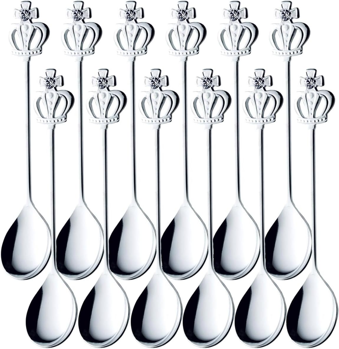 Nagao Royal Crown Coffee Spoon, Silver, Set of 12, Made in Japan