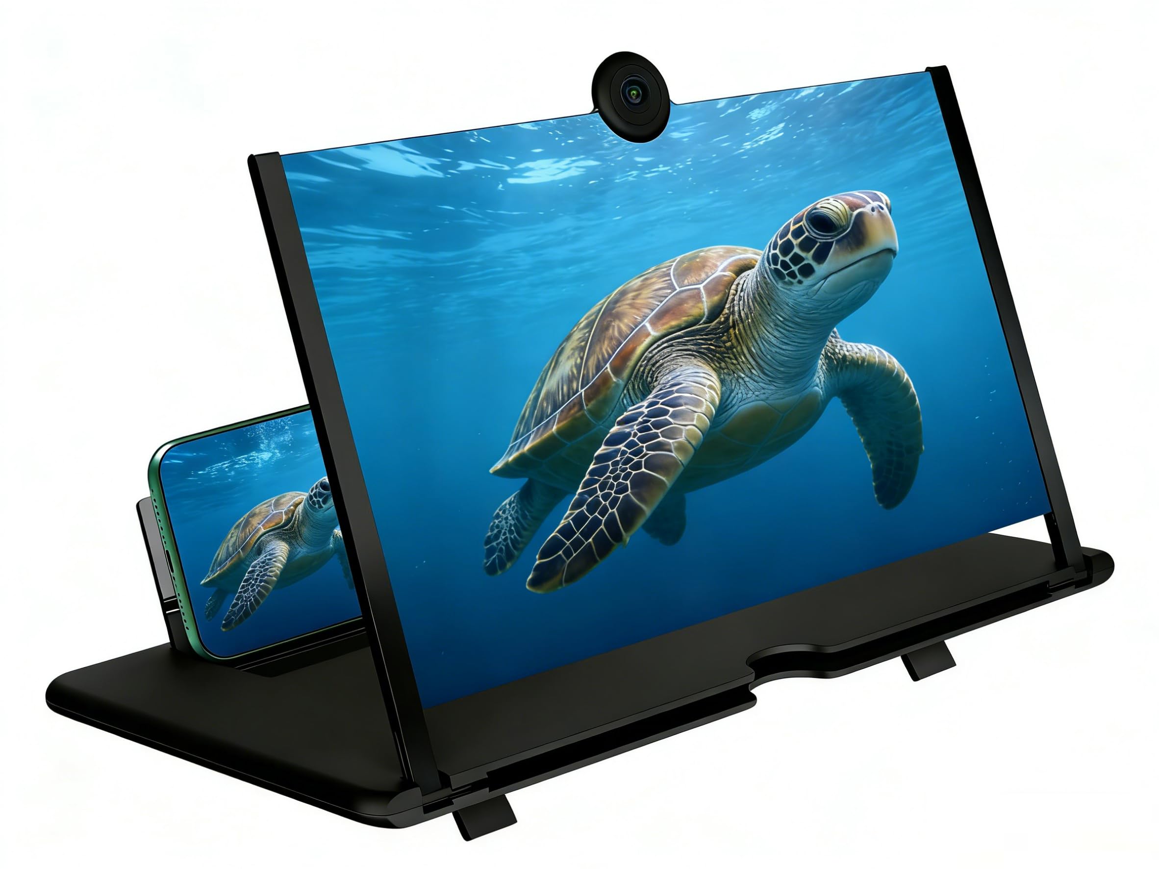 Loupe d'écran de smartphone 10" support pliable 3D noir pour films et jeux