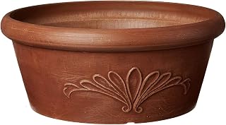 PSW TA20TC 8x3 Inch Terra Cotta Bulb Pan Planter - Recycled Plastic Stone Wood Composite, Drillable, Lightweight Durable for Succulents Bulbs Herbs