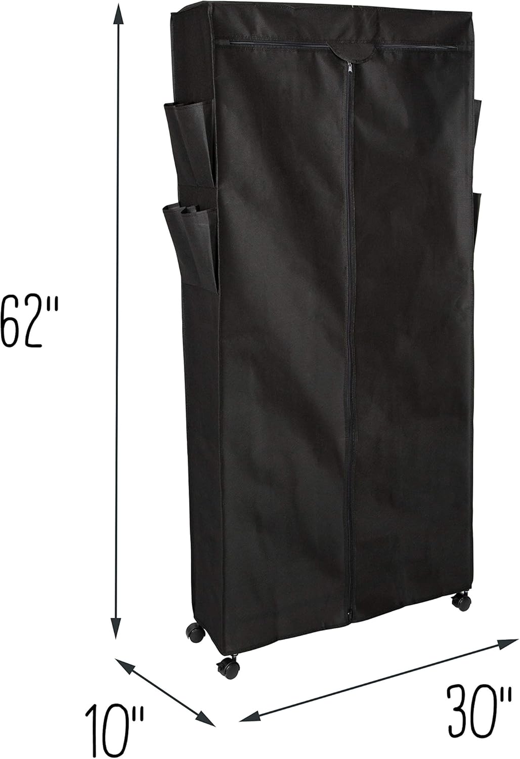 Honey-Can-Do Rolling Shoe Rack and Shoe Rack Cover - Up to 30 Pairs of Shoes, Black SHO-08863 Silver