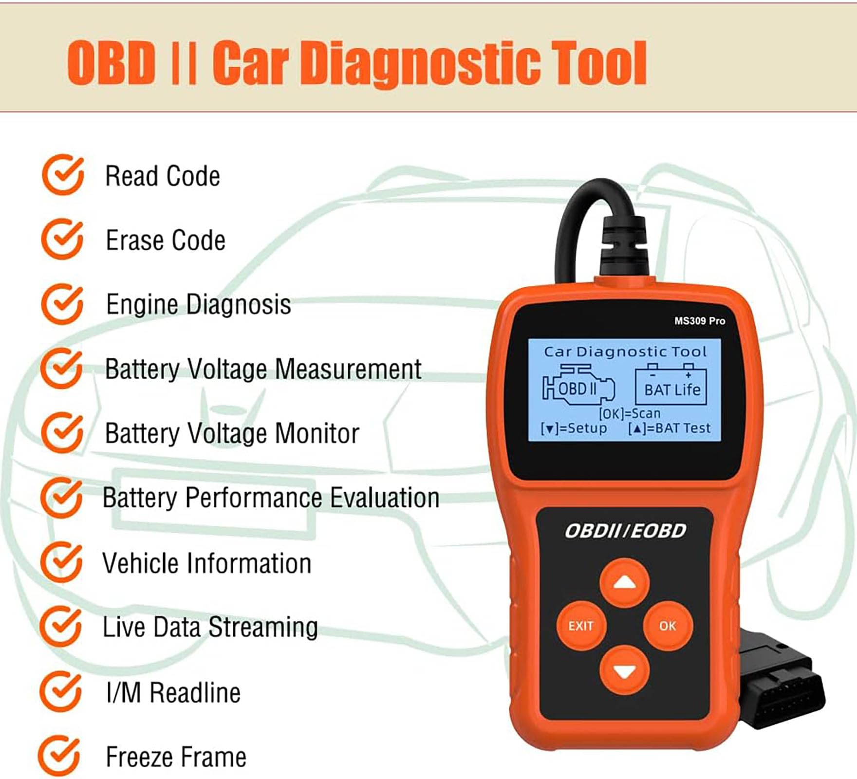 ELLENNE OBD-II AUTO MOTO DIAGNOSTICA RESET SCANNER OBD2 SCANNER ENGINE | OBD-II AUTO MOTO DIAGNOSTICA RESET SCANNER OBD2 SCANNER CAR SCAN CHECK ENGINE
