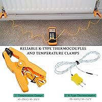 Vista 5 de Termómetro de termopar tipo K Probador de termopar de canales dobles (-58 ~ 2372 °F) Medidor de escala Kelvin de temperatura de alta precisión