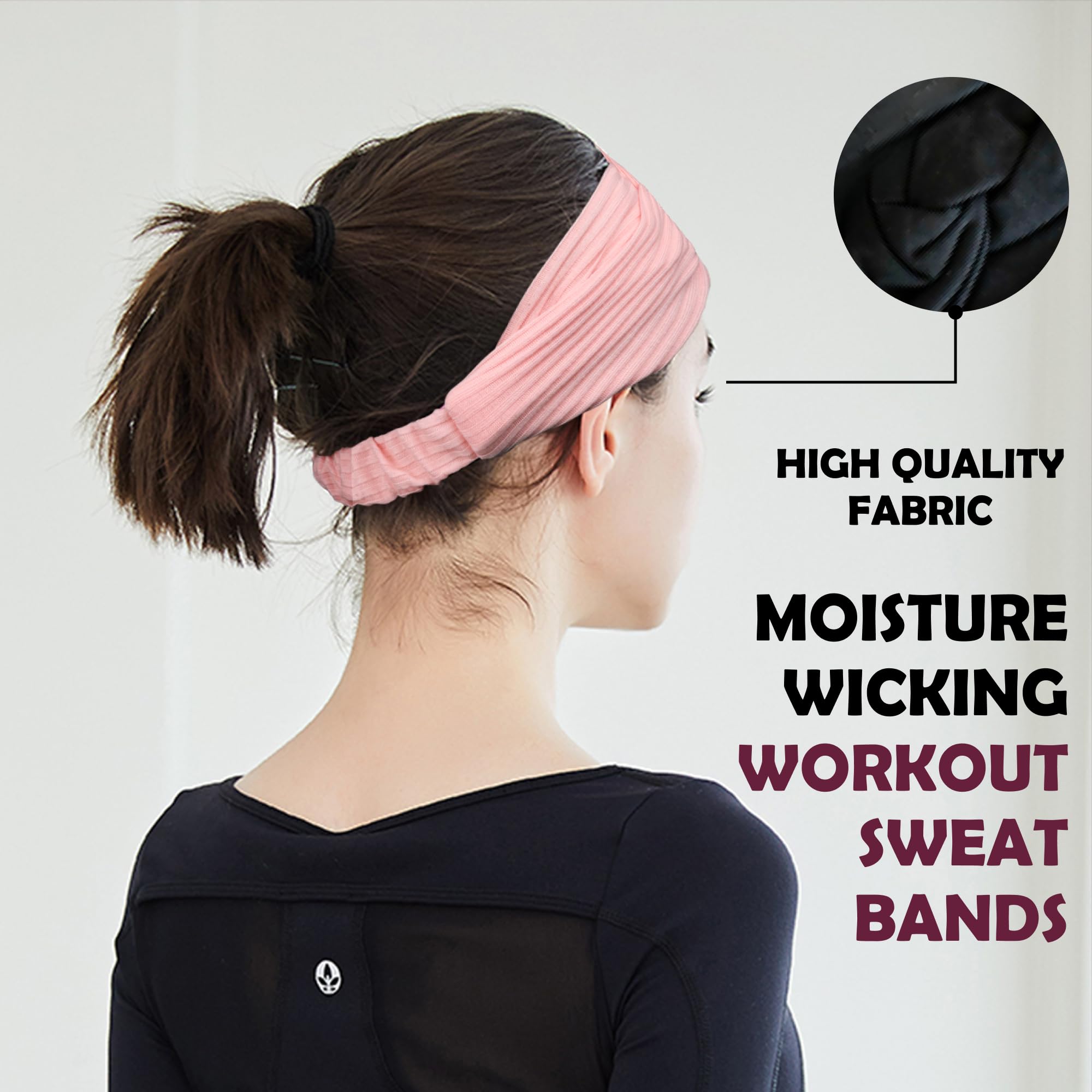 LOTUS78 Fasce per capelli da donna, confezione da 8, fasce per capelli in morbido tessuto per capelli da donna, fascia elastica per il sudore da donna, fasce per capelli da donna alla moda, fascia per