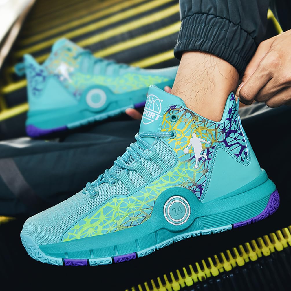 Zapatillas de Baloncesto para Niños Moda Calzado de Baloncesto para Niño Aire Libre Deportivas Fitness Antideslizantes para Correr Zapatos de Running (BBA-R11, 33EU)