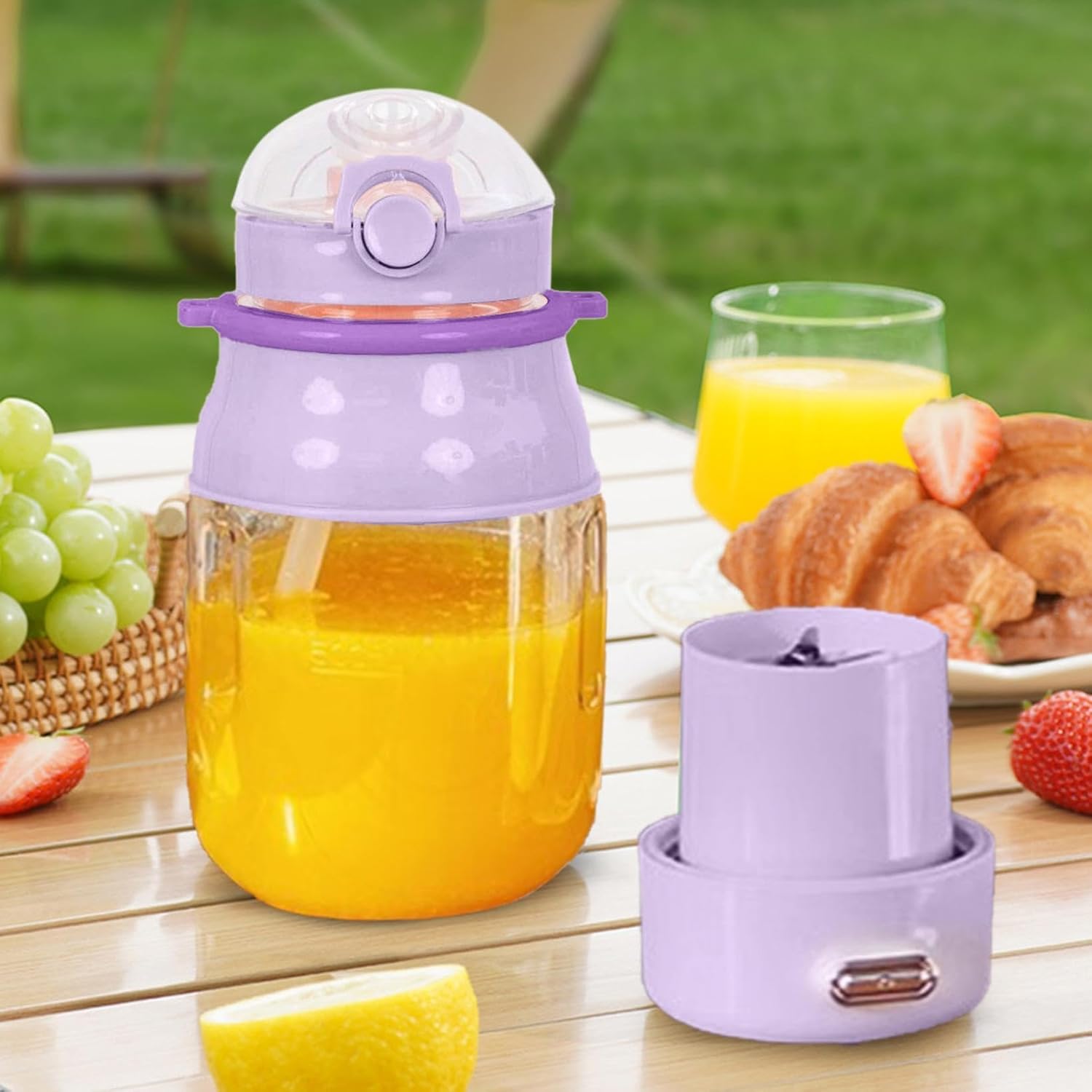 Portable Blender, Multifunctional Juicer Cup for Shakes & Smoothies, 27oz Travel Cup with USB-C Charging, 4-Blade Ice-Crushing System, Personal Mini Blender for Gym, Travel, Office & Kitchen (Purple)