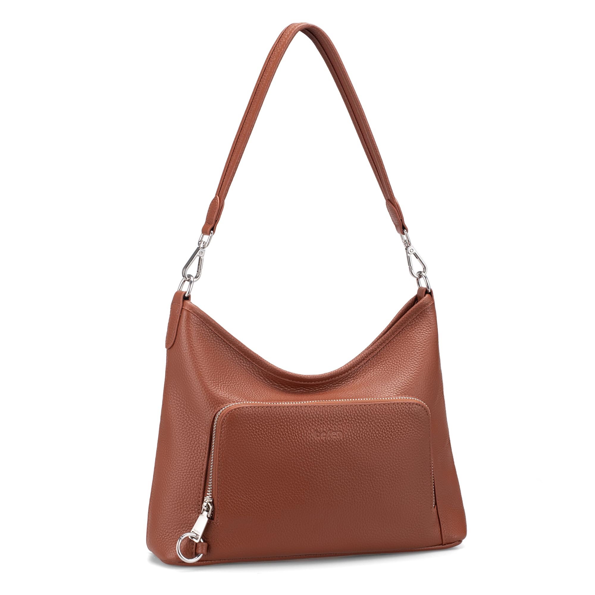 befen Bolsos Hobo de Piel Auténtica para Mujer, Antirrobo, con Cartera RFID Integrada, Bolso de Bandolera y Hombro