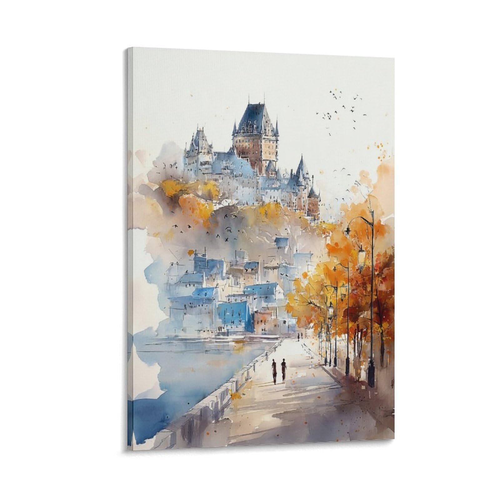 Quebec 20x30inch(50x75cm) Vintage Travel Poster Watercolor Canvas Art