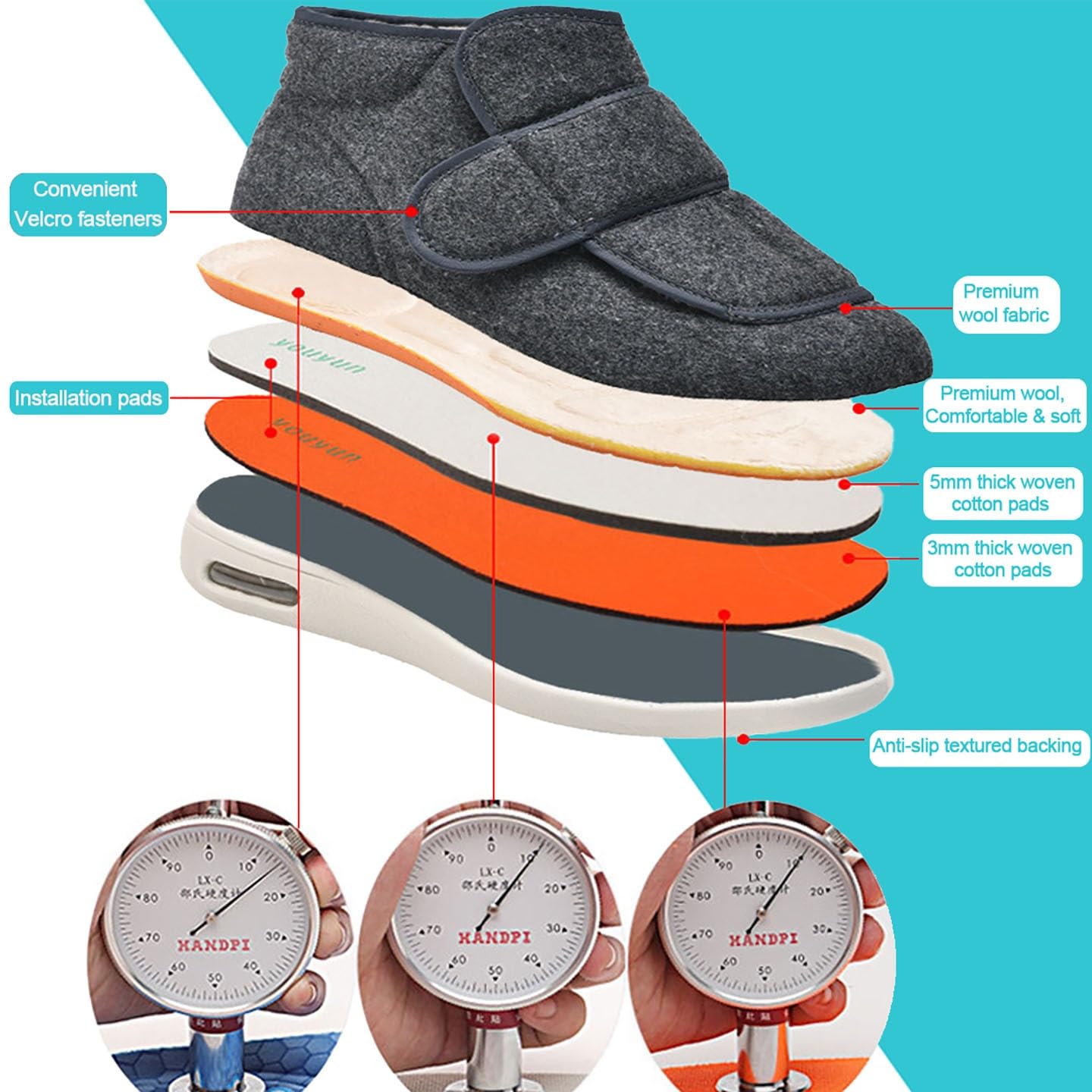 Generisch Bequeme Schlupfstiefeletten for Herbst und Winter, Dick Gefüttert