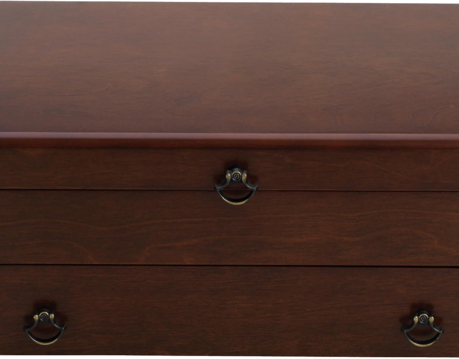 Reed & Barton Silverware Storage Box, Bristol Cherry Finish Flatware Chest, MDF Wood, Silverware Organizer with Lid, Tarnish-Resistant, Stores 210 Pieces, Kitchen Decor, Flatware Storage Box (Brown)