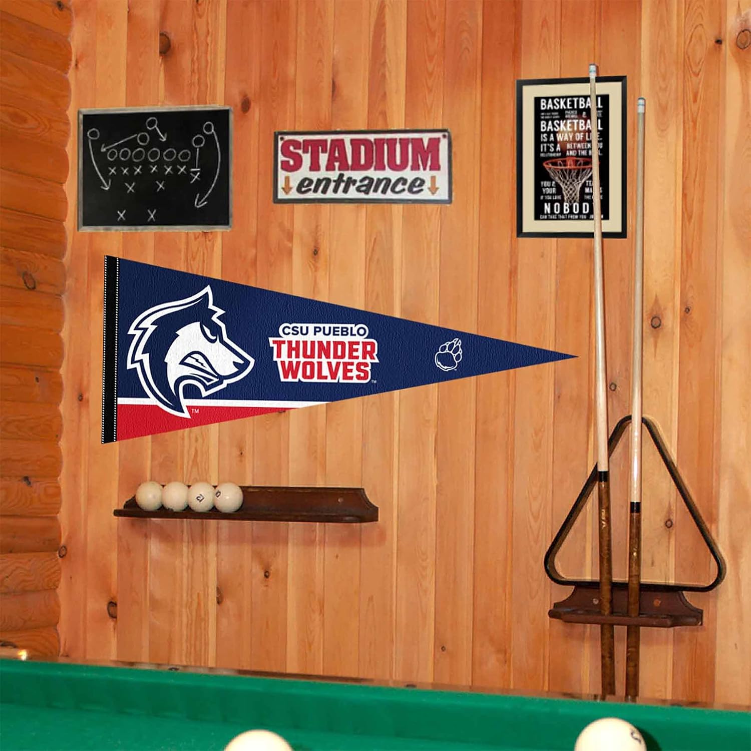 Colorado State University Pueblo Thunder Wordmark Logo Pennant Flag