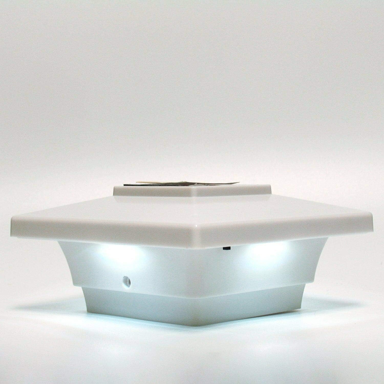 Solar (24-Pack) Low Profile Black/White Will Fit 3.5"X3.5" and 4"x4" Post Deck Cap Fence LED Light (White)
