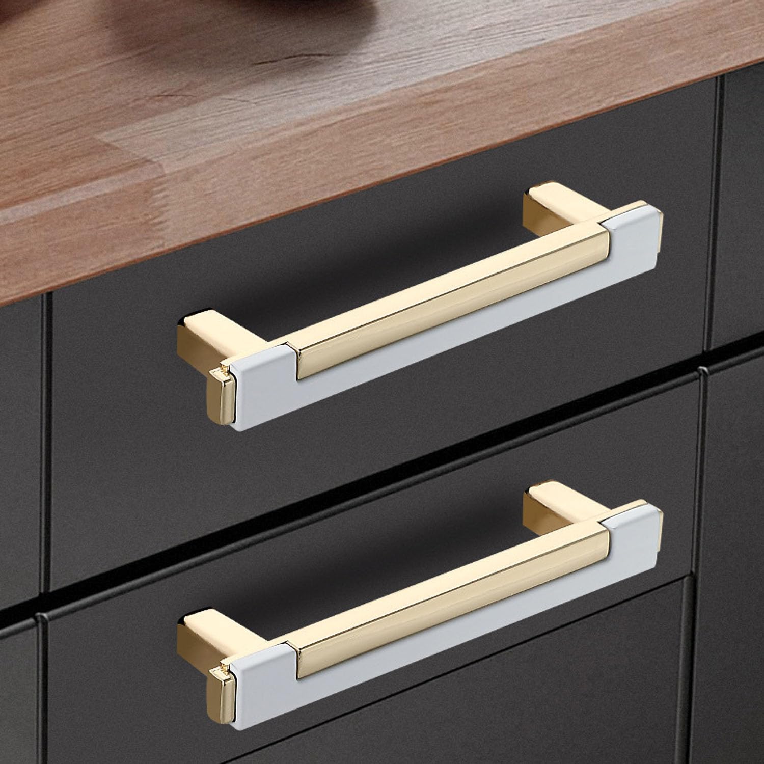 Pack of 4 Furniture Handles, Zinc Alloy Cabinet Handles, Kitchen Handles, 128 mm, Hole Spacing Handle Used for Door Handle, Golden