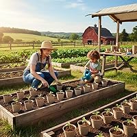 Vista 6 de Maceta de Turba, 126 Paquetes Macetas de Inicio de Semillas de 3.15 Pulgadas con Agujeros de Drenaje Maceta de Vivero Redonda, Macetas de Turba