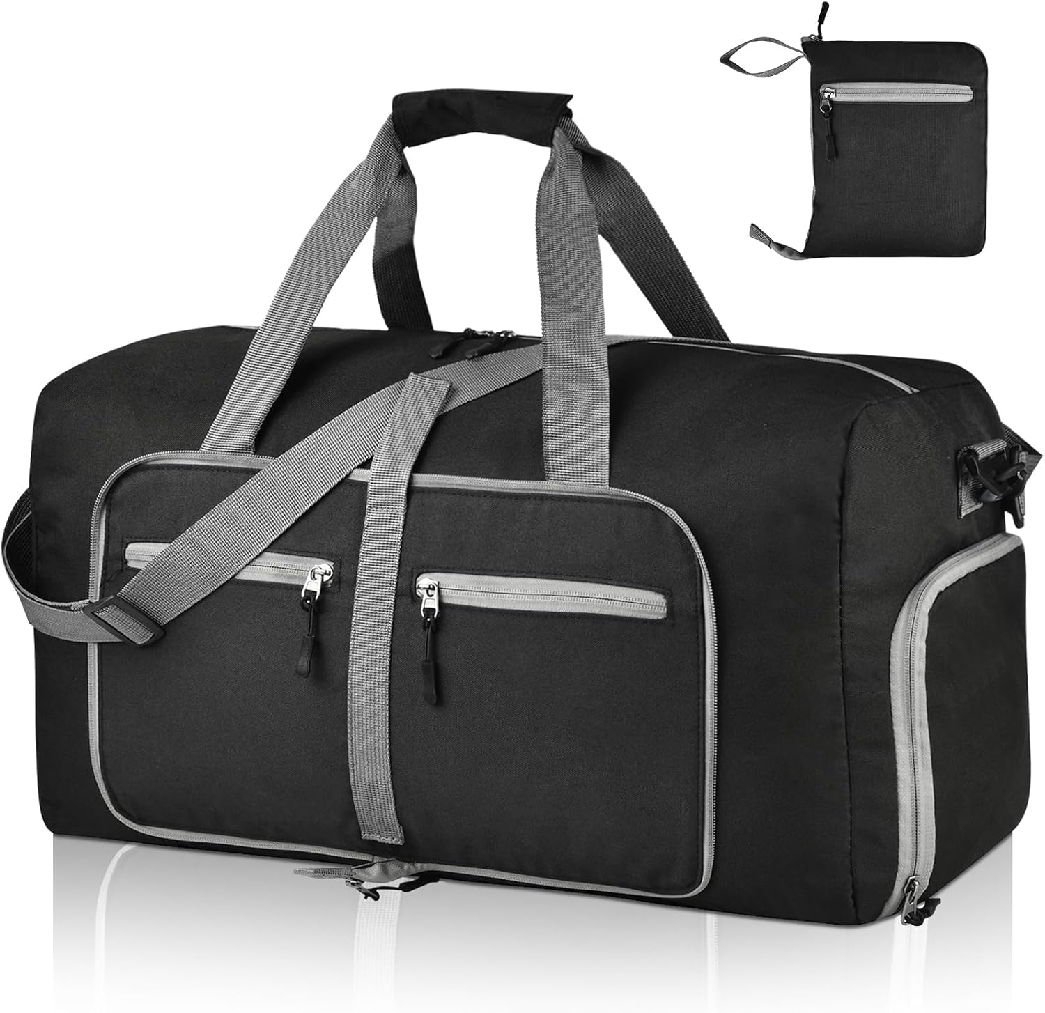 modiq Duffel Bag with Shoes Compartment and Adjustable Strap, Foldable Travel Duffel Bags for Men Women, Waterproof Duffel Bags-picture-36