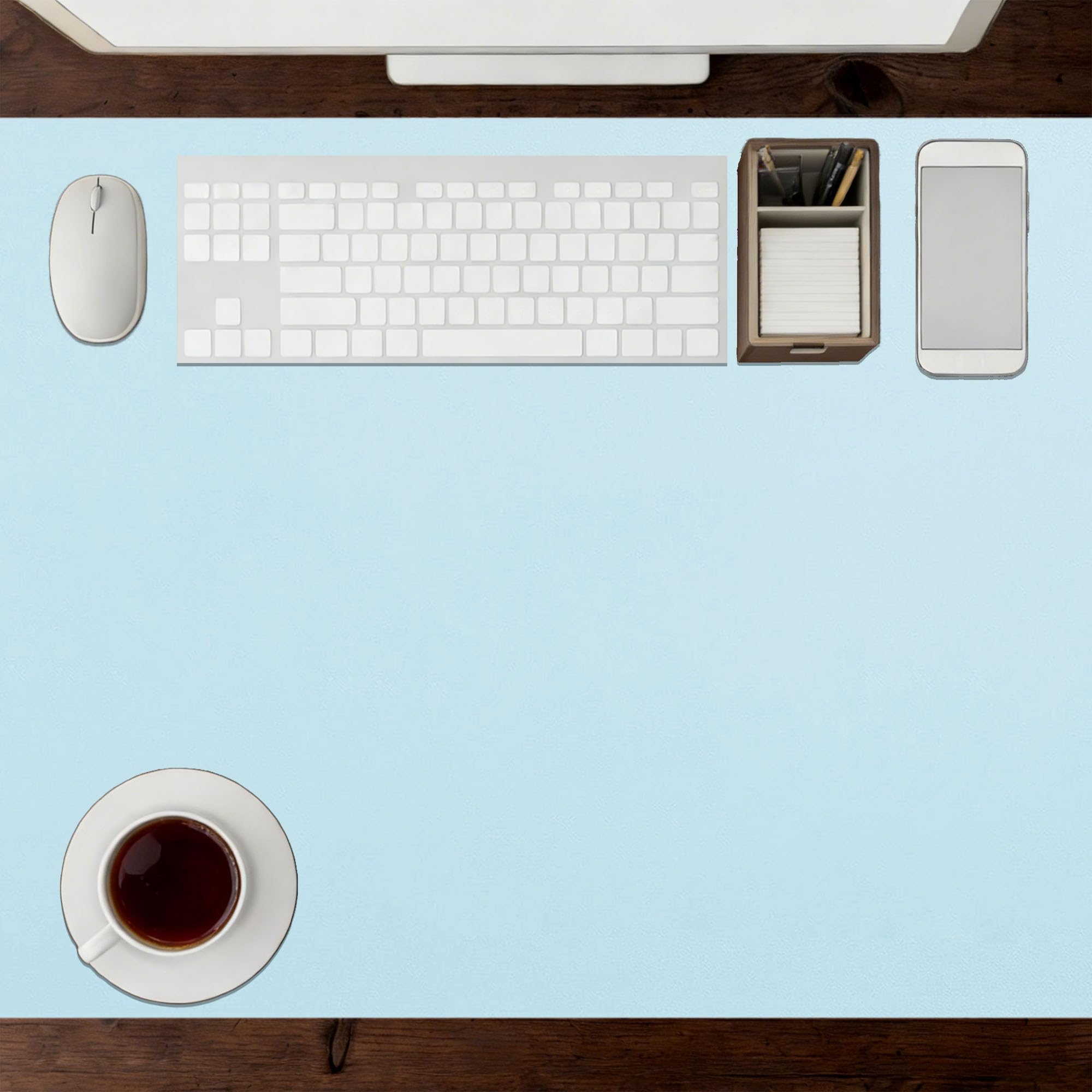 Office Desk Mat 75 x 102 cm Waterproof Protector Writing Pad Spill Resistant Durable Design Ideal Keyboard Mat for Office and Home, Blue — image 1