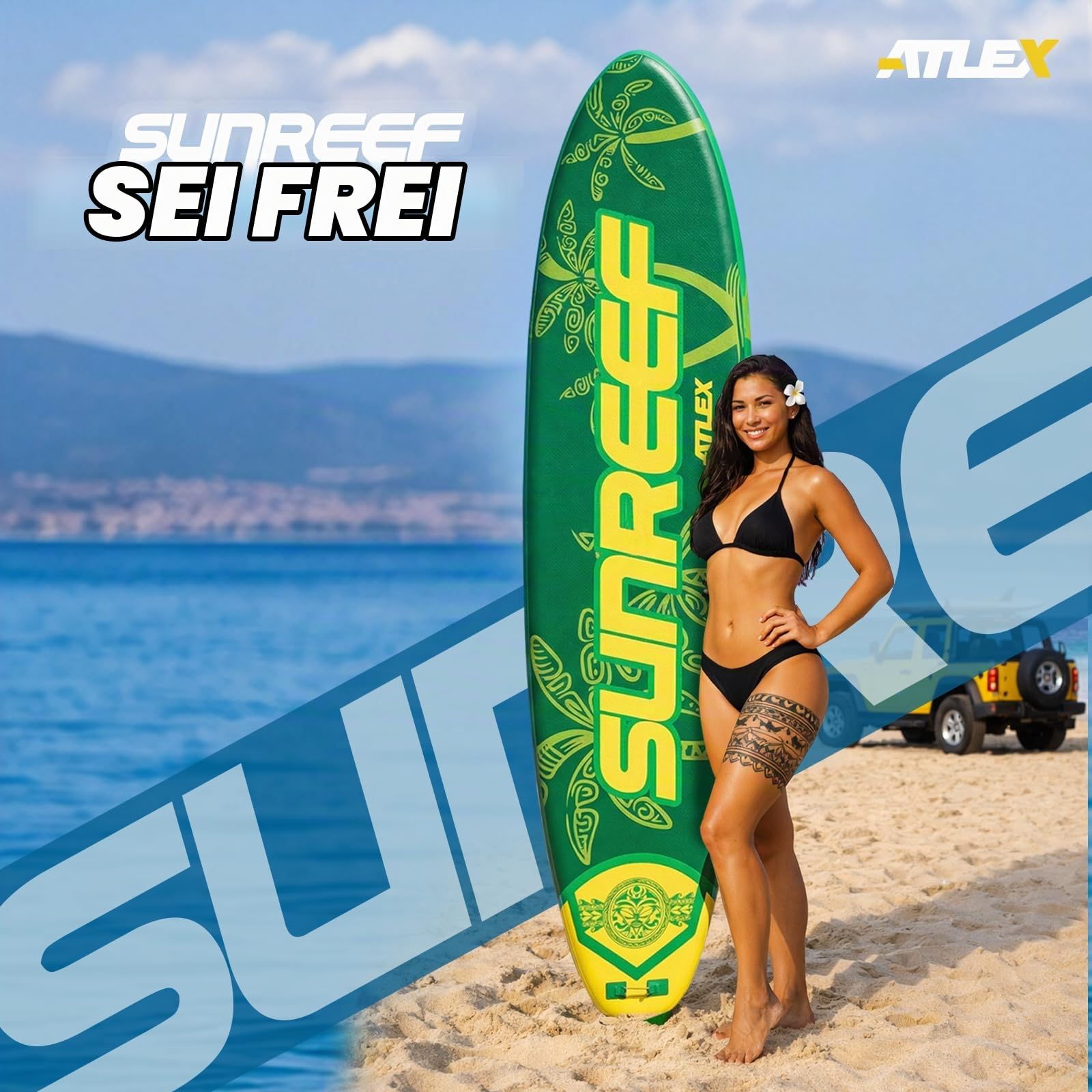 SUNREEF SUP 350cm 200kg Stand UP Paddle Board Sitz Set Surfboard aufblasbar 2in1
