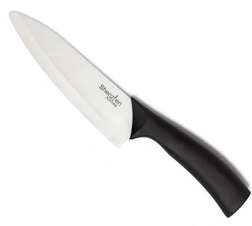Shenzhen Knives White Ceramic Chefs Knife Lightweight, 6 Inch | White Ceramic Blade, Lightweight, Ultra-Sharp, For Vegetables & Boneless Meats, Precision Cooking