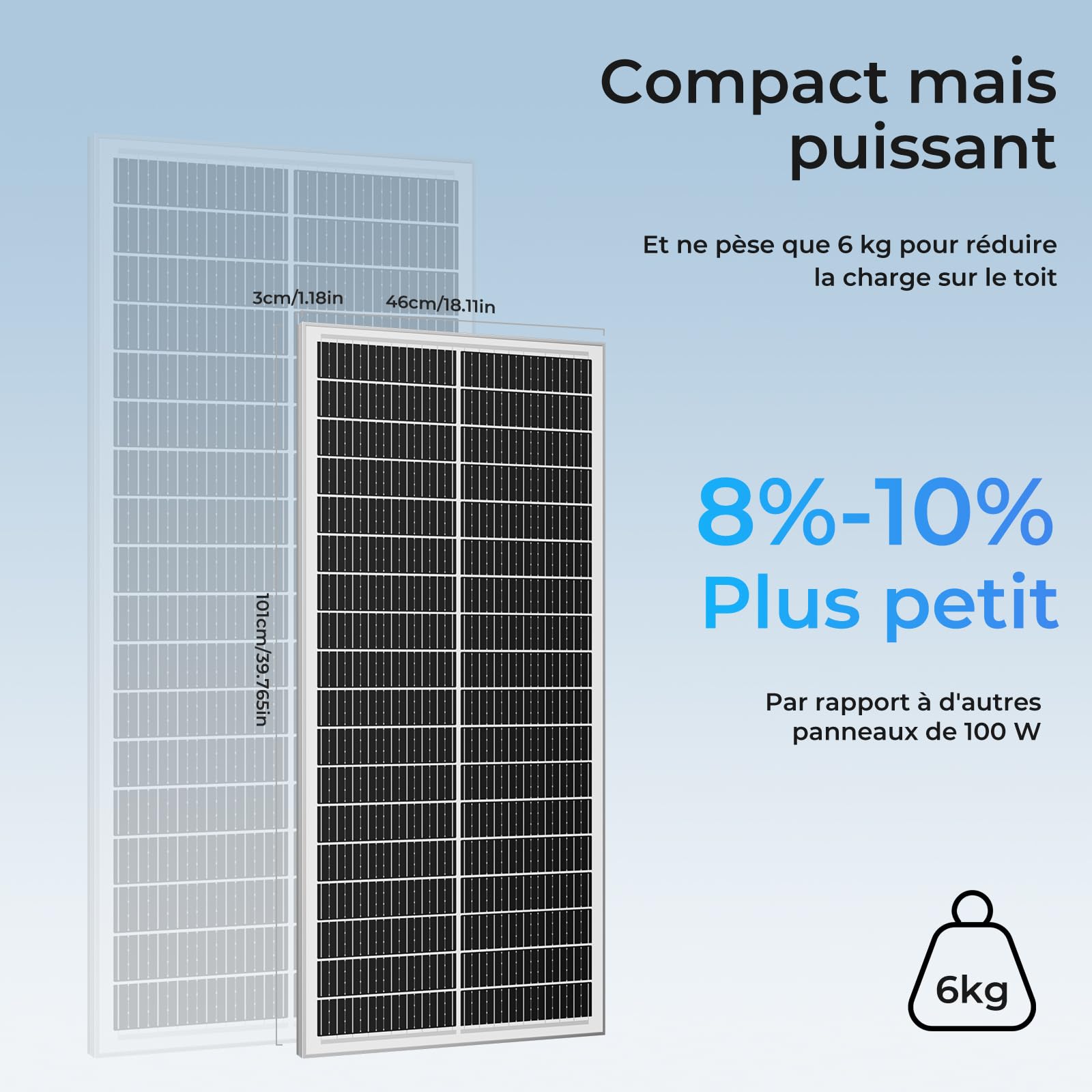 Kit Panneau Solaire 200 W 12V (2x100W) N-Type 18BB 25% IP68, Régulateur PWM 30A, pour Camping-Car, Van, Bateau, Système Solaire Hors Réseau