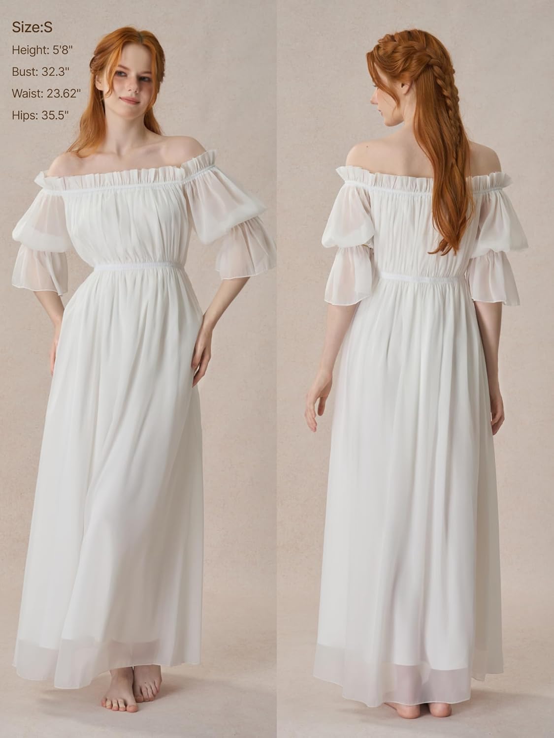 YESSA Renaissance Dress Women,Medieval Maxi Dress with Ruffles for Ren Faire, Cottagecore,Peasant Tops Irish Under Dress - Image 2