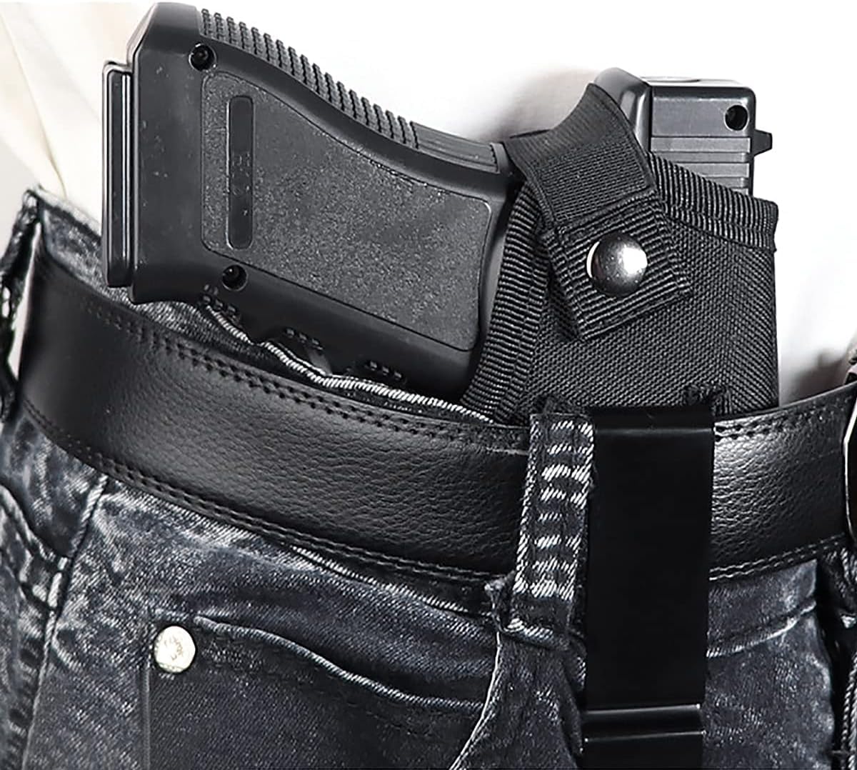 Étui De Pistolet Tactique Toile Noire - Montage Ceinture - Ligne De Front - Occasion