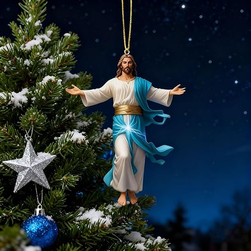 Miniatura 3 de Decoración navideña 2D retro para colgar en el auto, adorno de espejo plano acrílico, regalo de fe para cristianos, accesorios religiosos de Navidad