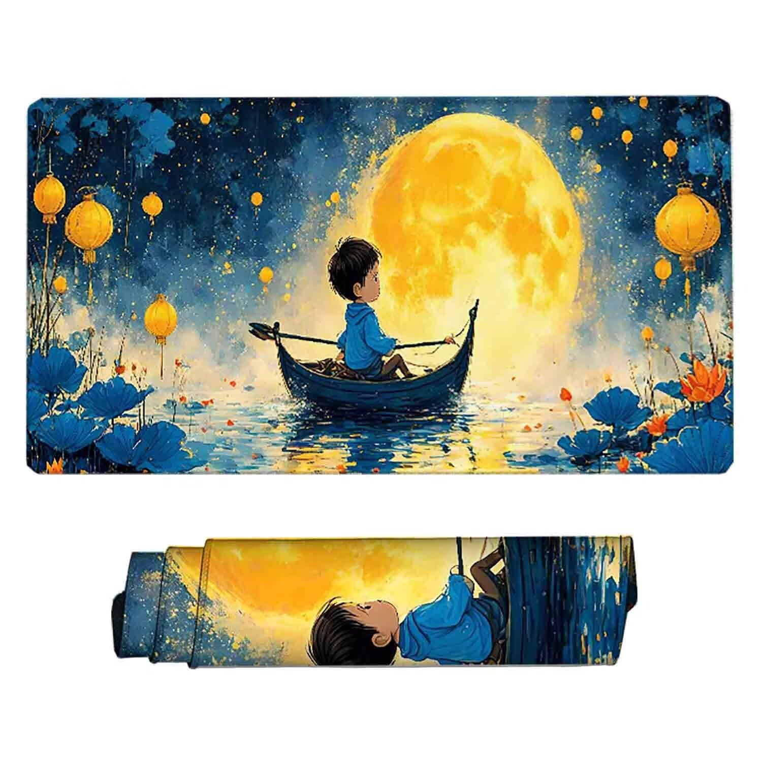 Tappetino Mouse Giallo Mousepad Cartone animato Tappetino Mouse XXL 1200 x 600mm Sottomano Scrivania Grande con Base in Gomma Antiscivolo Accessori per Computer, Migliora Precisione e Velocità r8646