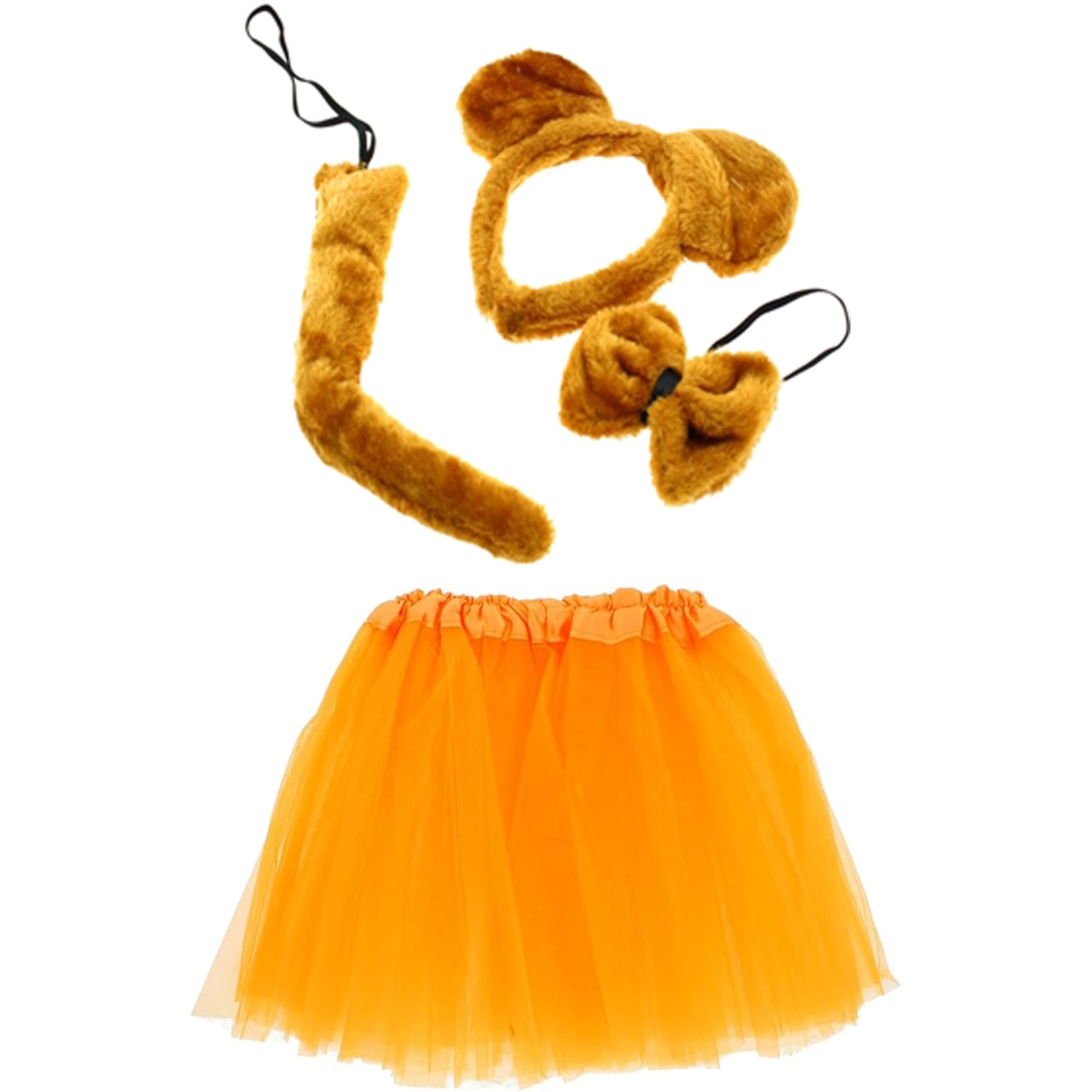 Zac's Alter Ego Animal Ears Bow Tie Tail Tutu Costume Set for World Book Day, Halloween, Nativity, & Fancy Dress Party Skirt Accessories