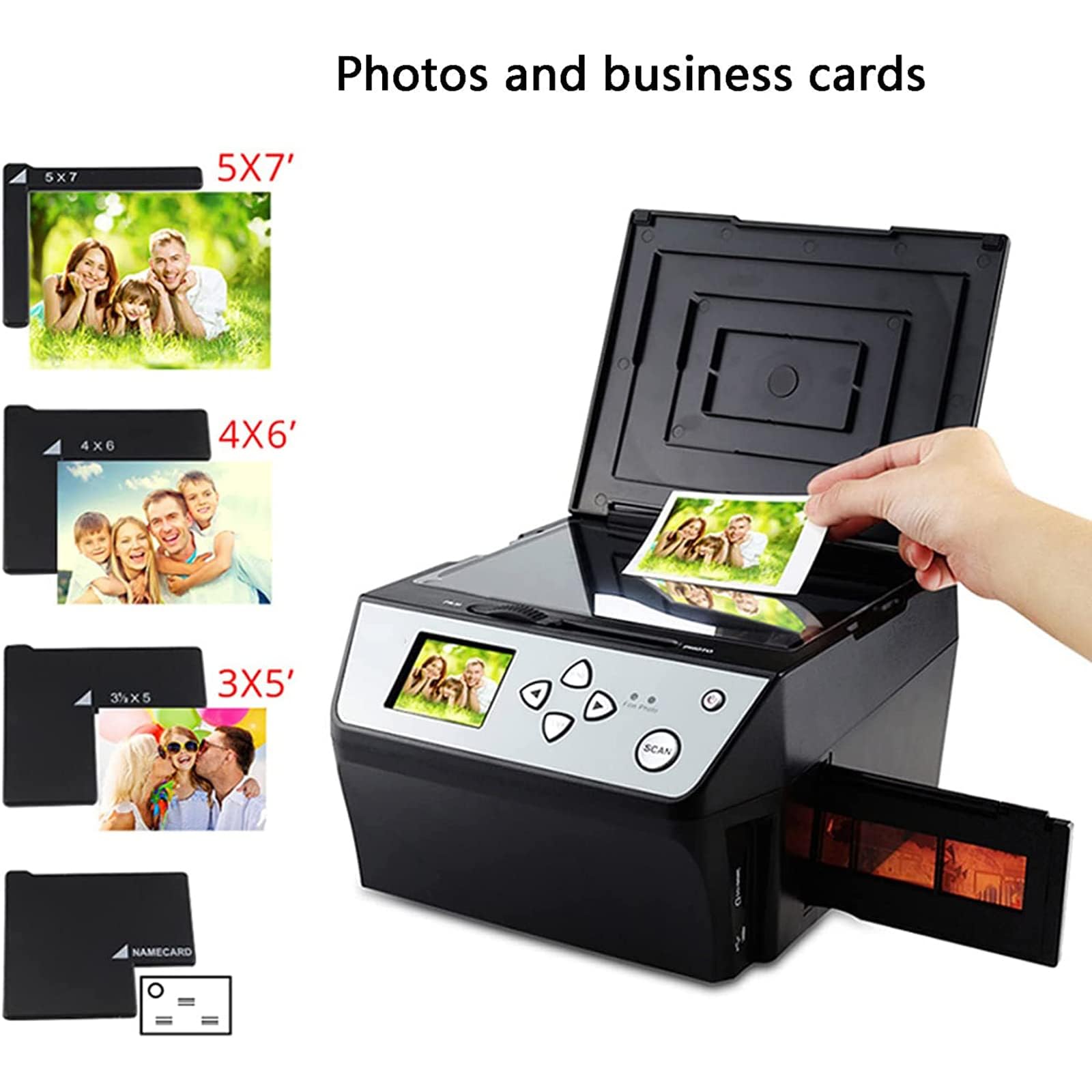 Scanner de Films et de Diapositives, fichiers JPG numériques HD 22 MP, convertit Une Carte de Visite de 135 Films/Diapositives de 35 mm/110 Films en Photos numériques JPG