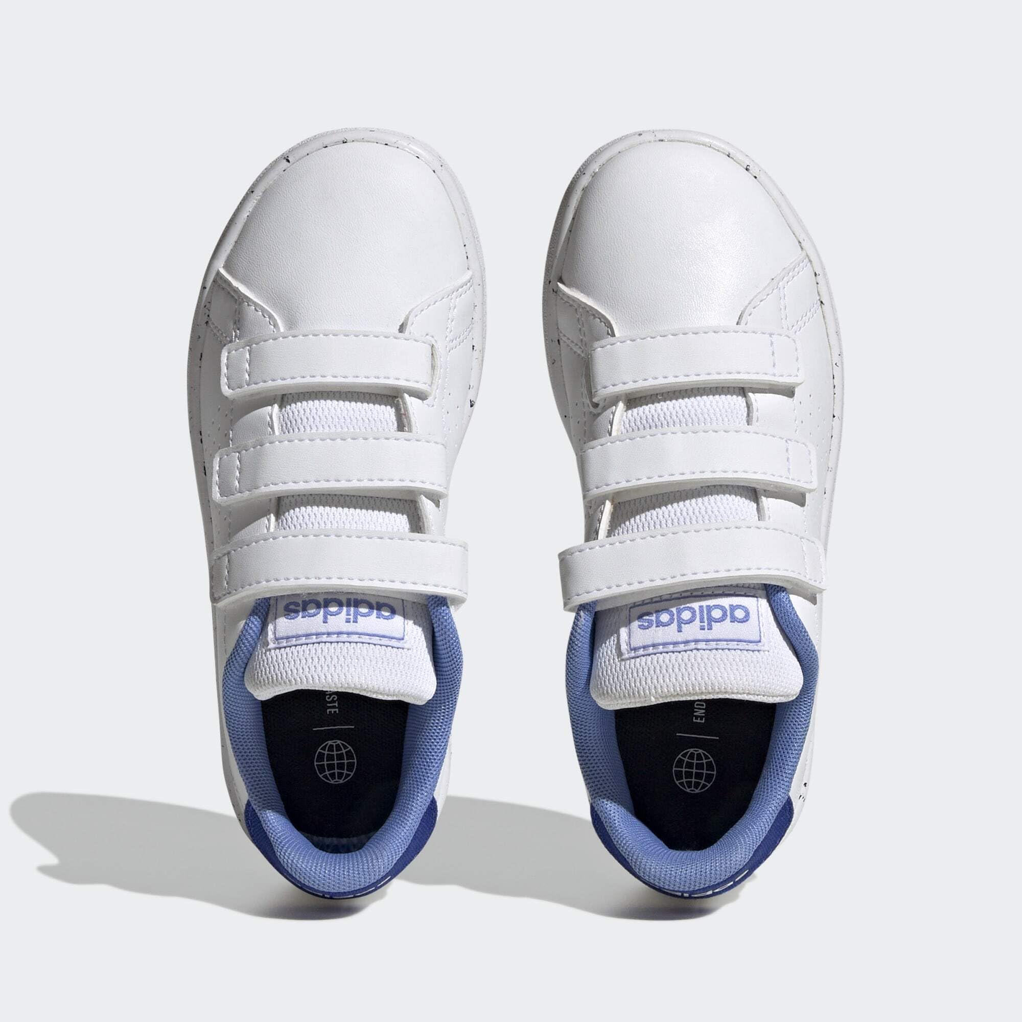 Adidas Unisex - Bambini Advantage Lifestyle Court Hook-And-Loop Shoes, Cloud White/Cloud White/Blue Fusion, 34 EU