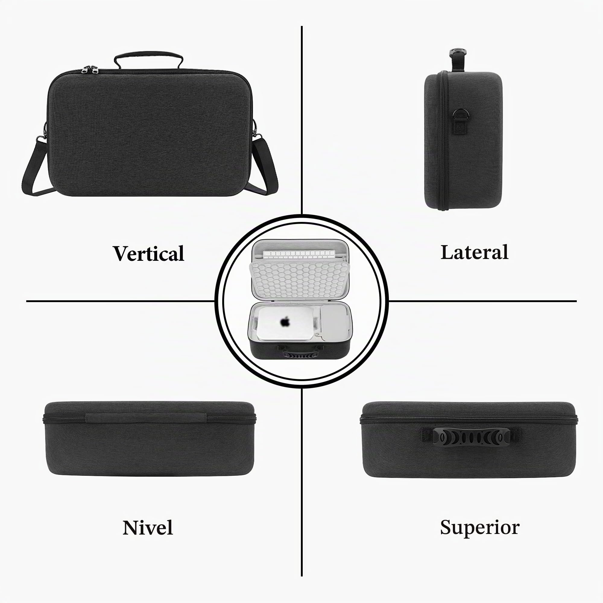 Geekria Estuche rígido Compatible con Apple Mac Studio 2026 M5 / M1 / M2 / M3 / M4 MAX/Ultra, Bolsa de Transporte de Escritorio (Gris Oscuro)