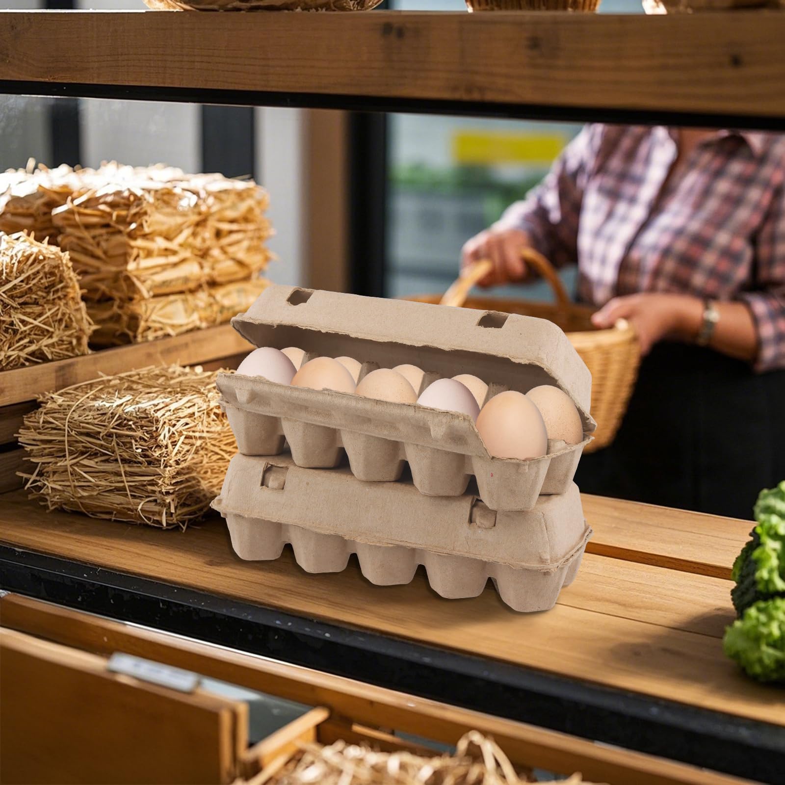 Lot de 25 boîtes à œufs en carton pour 10 œufs et œufs de Pâques