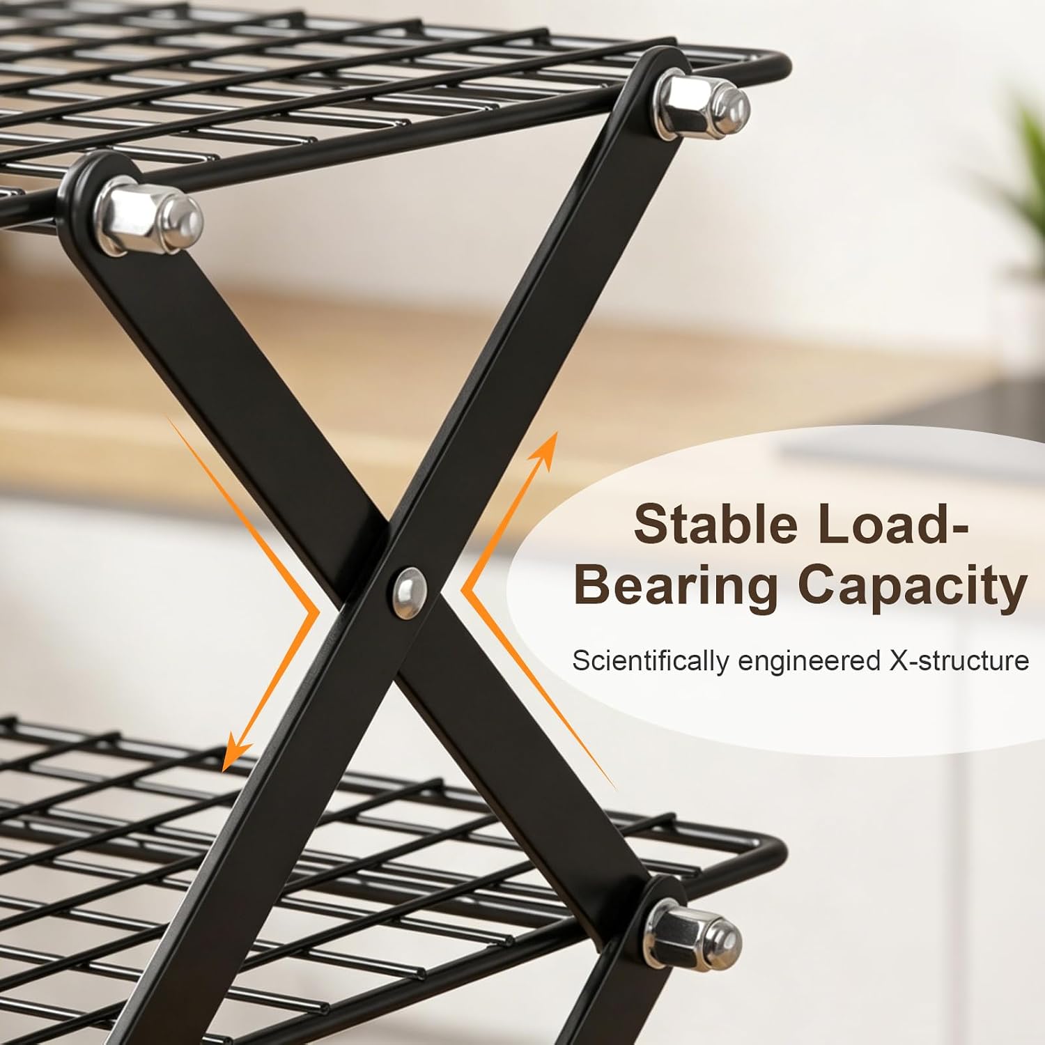 2 Pack Collapsible Cooling Rack, 4 Tier Stainless Steel Baking Rack