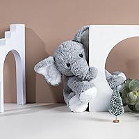 Vista 5 de Animales de peluche de elefante, juguete de peluche suave para bebés, niñas y niños, 12 pulgadas, color gris, suave, pequeño, de peluche, regalos