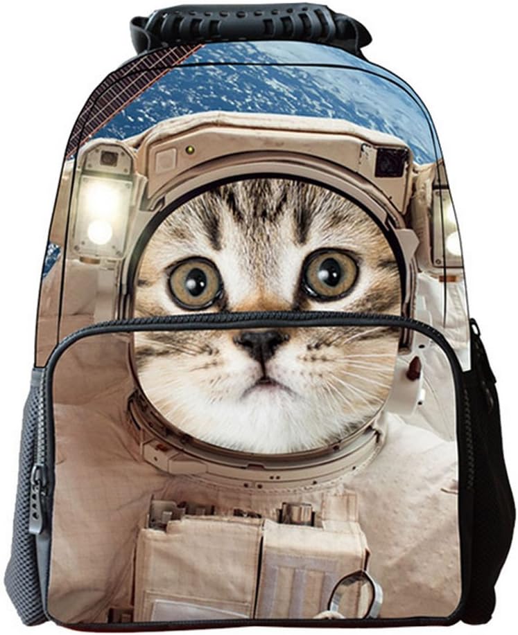 Belastry Funny Space Cat Design Kids Backpack School Book Bag for Students