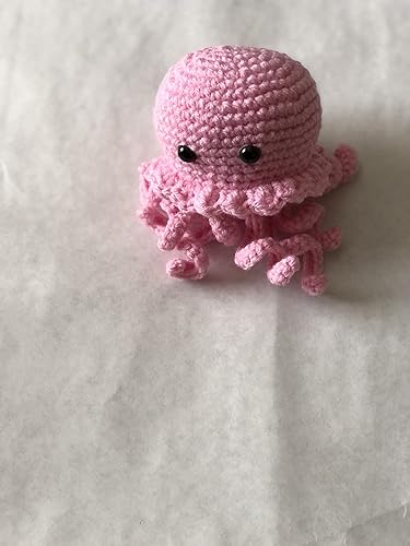 Miniatura 4 de Znet3D Juguete de peluche de ganchillo de medusas - Hecho a mano en los Estados Unidos - Suave y adorable. A (rosa)