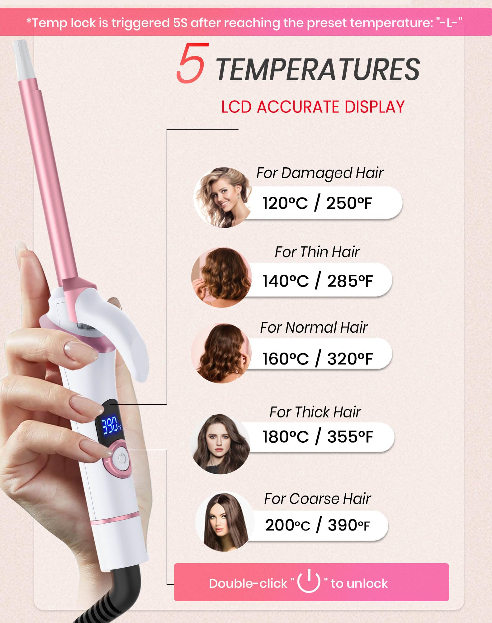 Ukliss Mini Curling Iron, Dual Voltage Travel Hair Curler